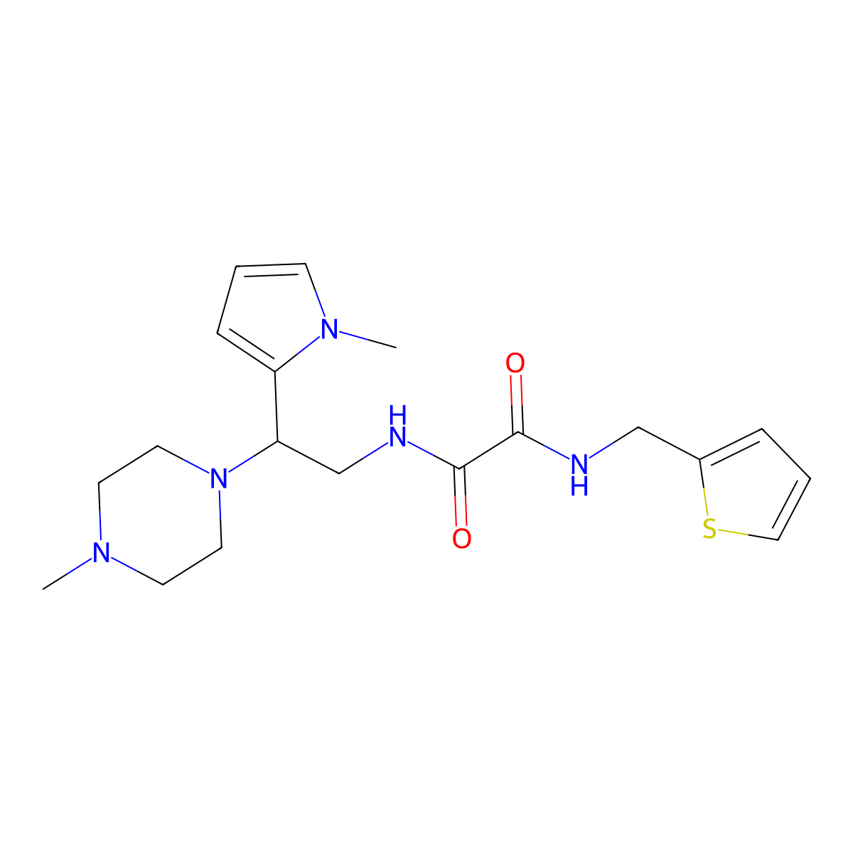 N1-(2-(1-methyl-1H-pyrrol-2-yl)-2-(4-methylpiperazin-1-yl)ethyl)-N2-(thiophen-2-ylmethyl)oxalamide molecular structure, CAS 1049379-76-1