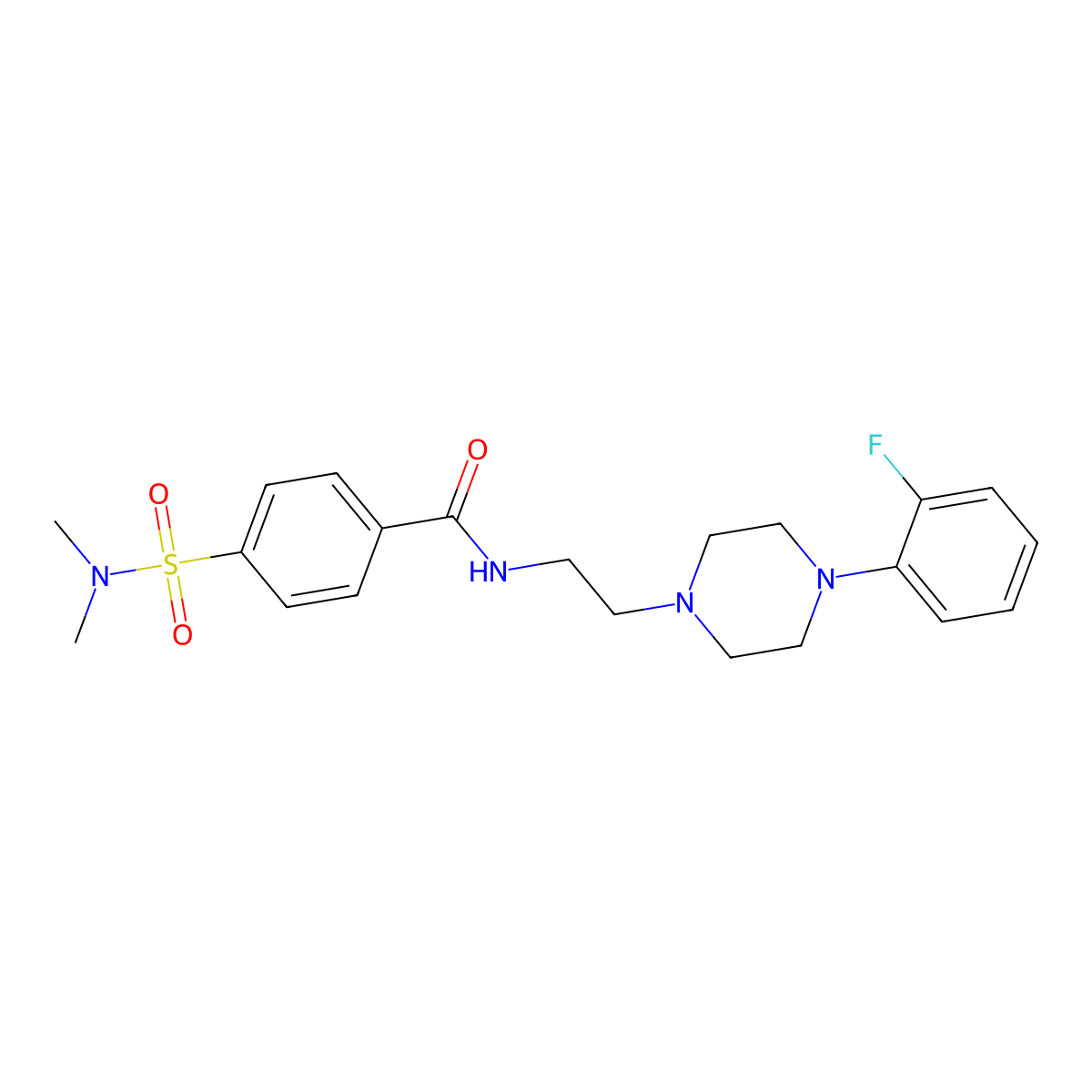 4-(N,N-dimethylsulfamoyl)-N-(2-(4-(2-fluorophenyl)piperazin-1-yl)ethyl)benzamide molecular structure, CAS 1049386-64-2