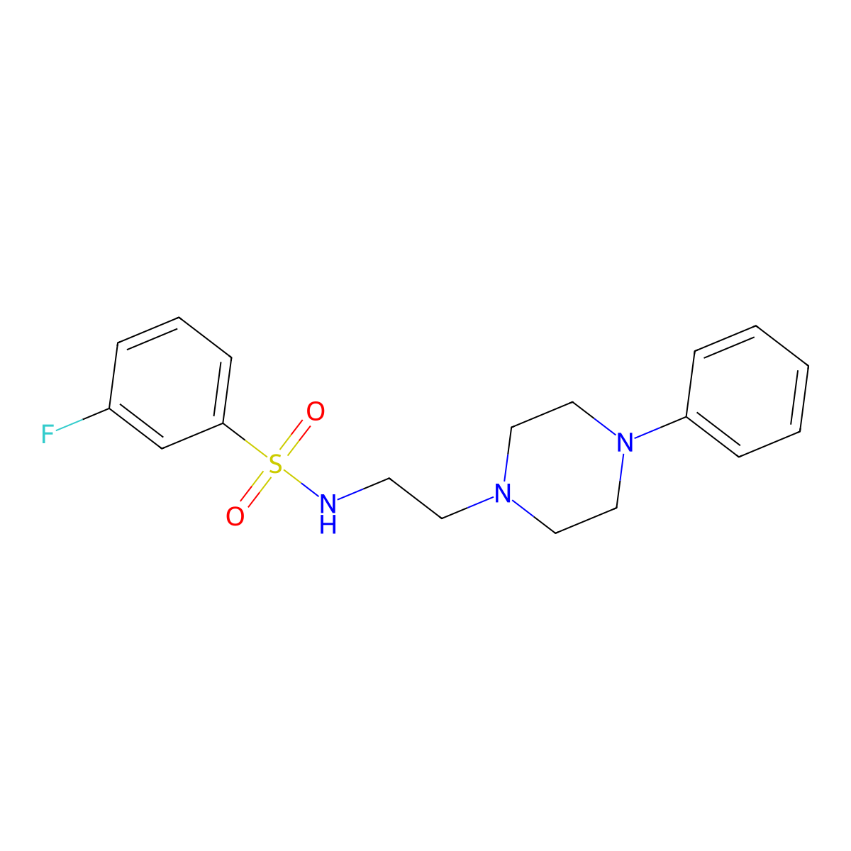 3-fluoro-N-(2-(4-phenylpiperazin-1-yl)ethyl)benzenesulfonamide molecular structure, CAS 1049387-85-0