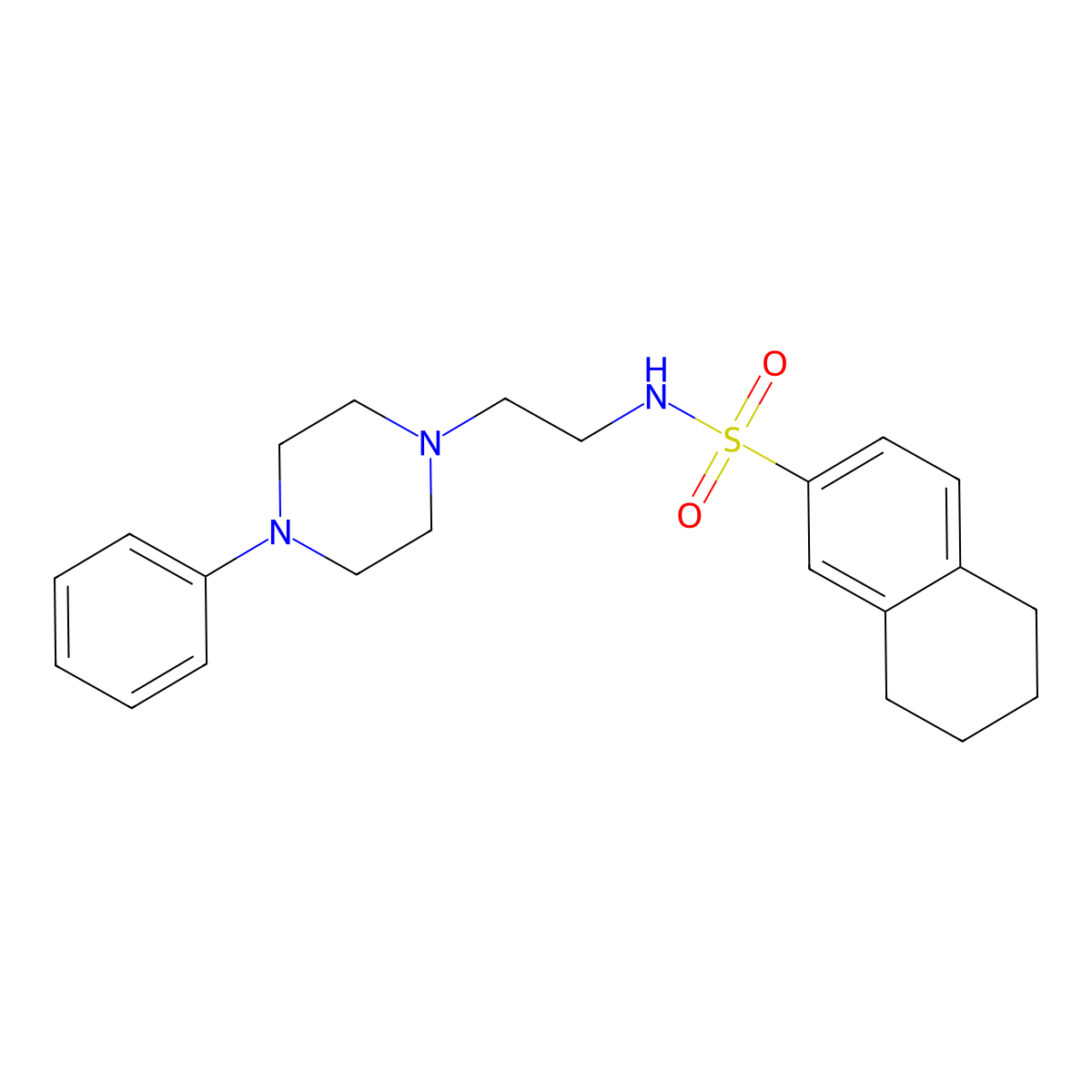 N-[2-(4-phenylpiperazin-1-yl)ethyl]-5,6,7,8-tetrahydronaphthalene-2-sulfonamide molecular structure, CAS 1049387-93-0