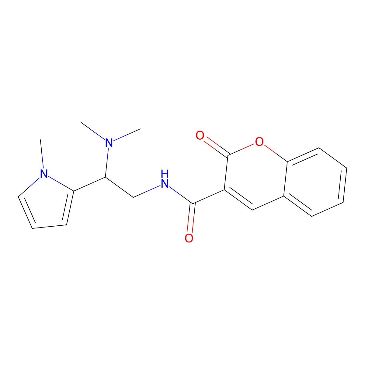 N-(2-(dimethylamino)-2-(1-methyl-1H-pyrrol-2-yl)ethyl)-2-oxo-2H-chromene-3-carboxamide molecular structure, CAS 1049388-54-6