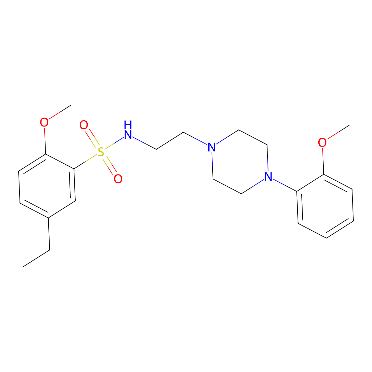 5-ethyl-2-methoxy-N-(2-(4-(2-methoxyphenyl)piperazin-1-yl)ethyl)benzenesulfonamide molecular structure, CAS 1049388-55-7