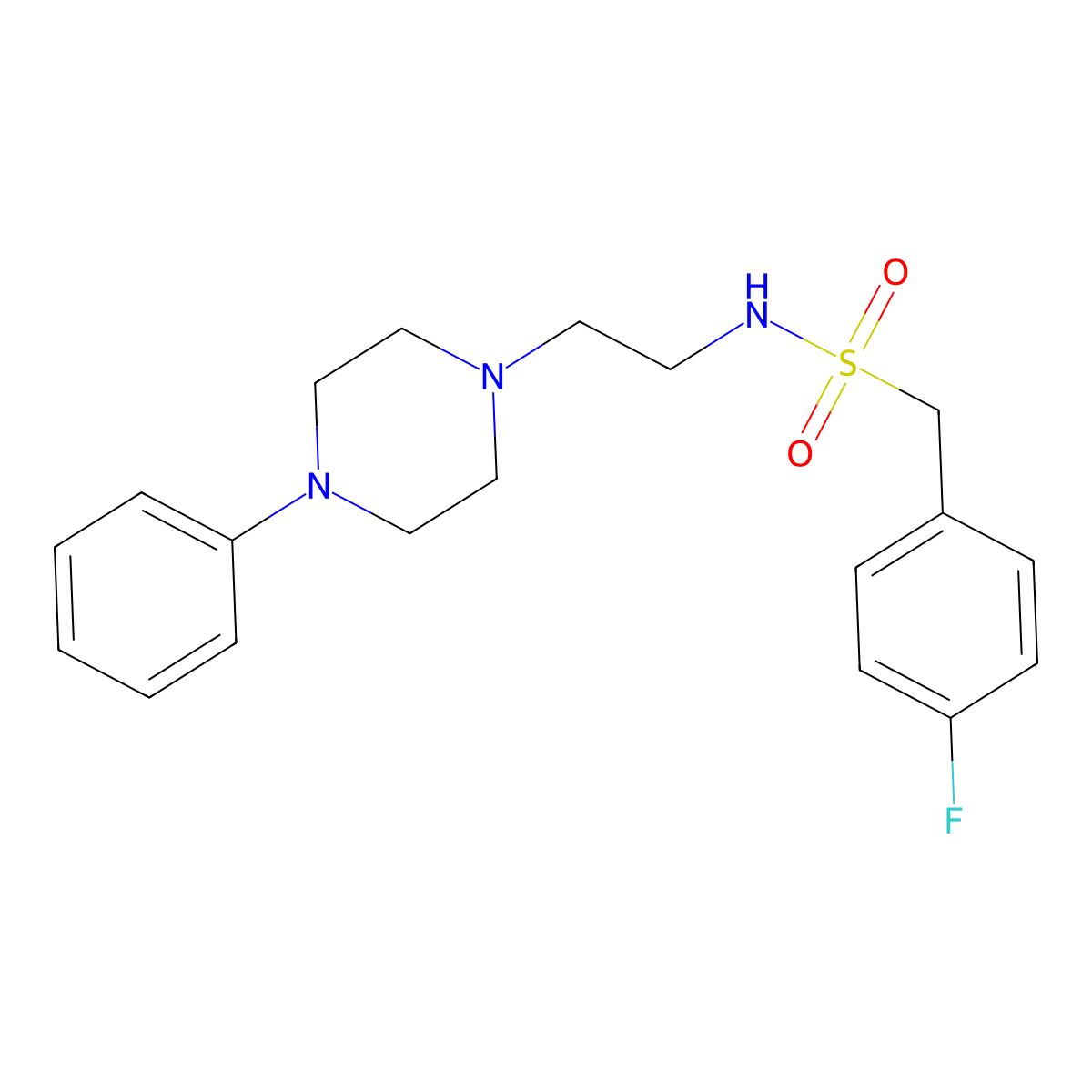 1-(4-fluorophenyl)-N-[2-(4-phenylpiperazin-1-yl)ethyl]methanesulfonamide molecular structure, CAS 1049388-91-1
