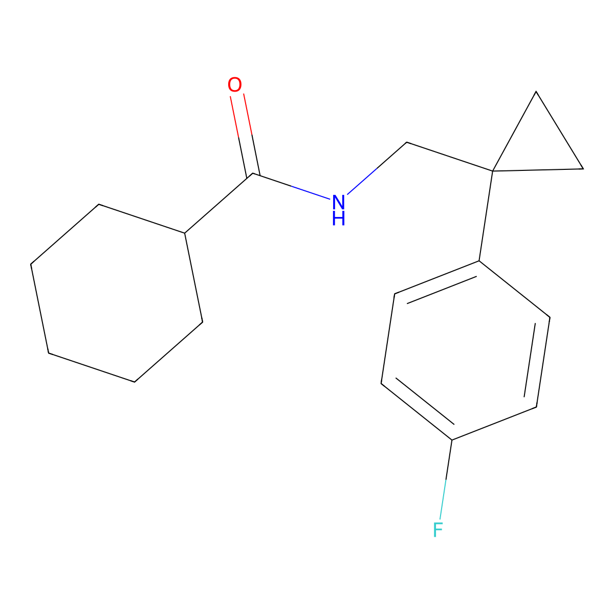 N-{[1-(4-fluorophenyl)cyclopropyl]methyl}cyclohexanecarboxamide molecular structure, CAS 1049388-97-7