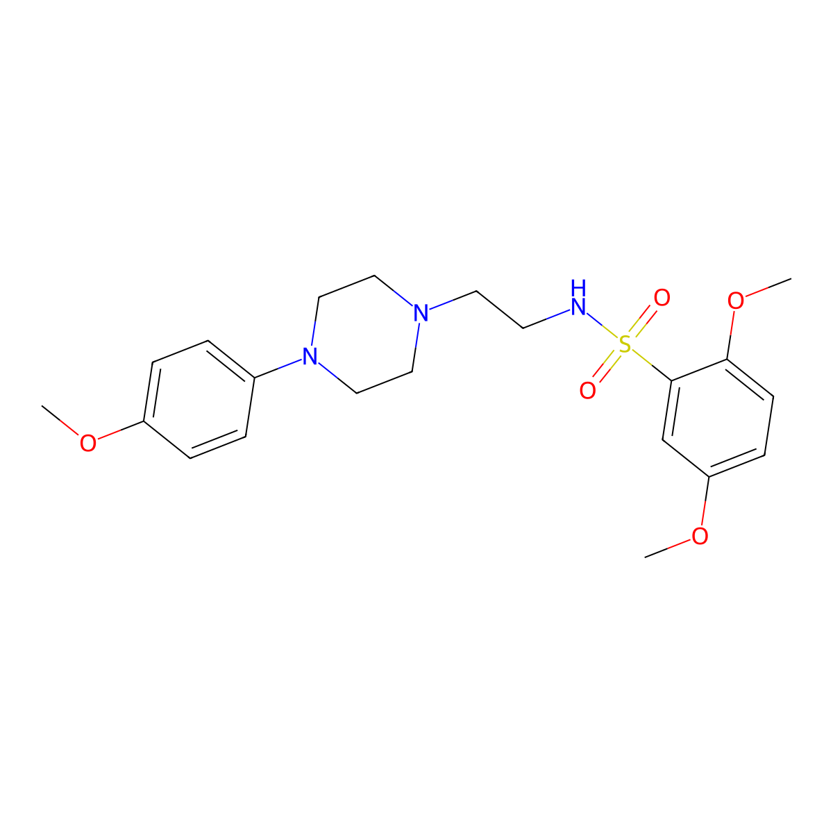 2,5-dimethoxy-N-(2-(4-(4-methoxyphenyl)piperazin-1-yl)ethyl)benzenesulfonamide molecular structure, CAS 1049389-05-0