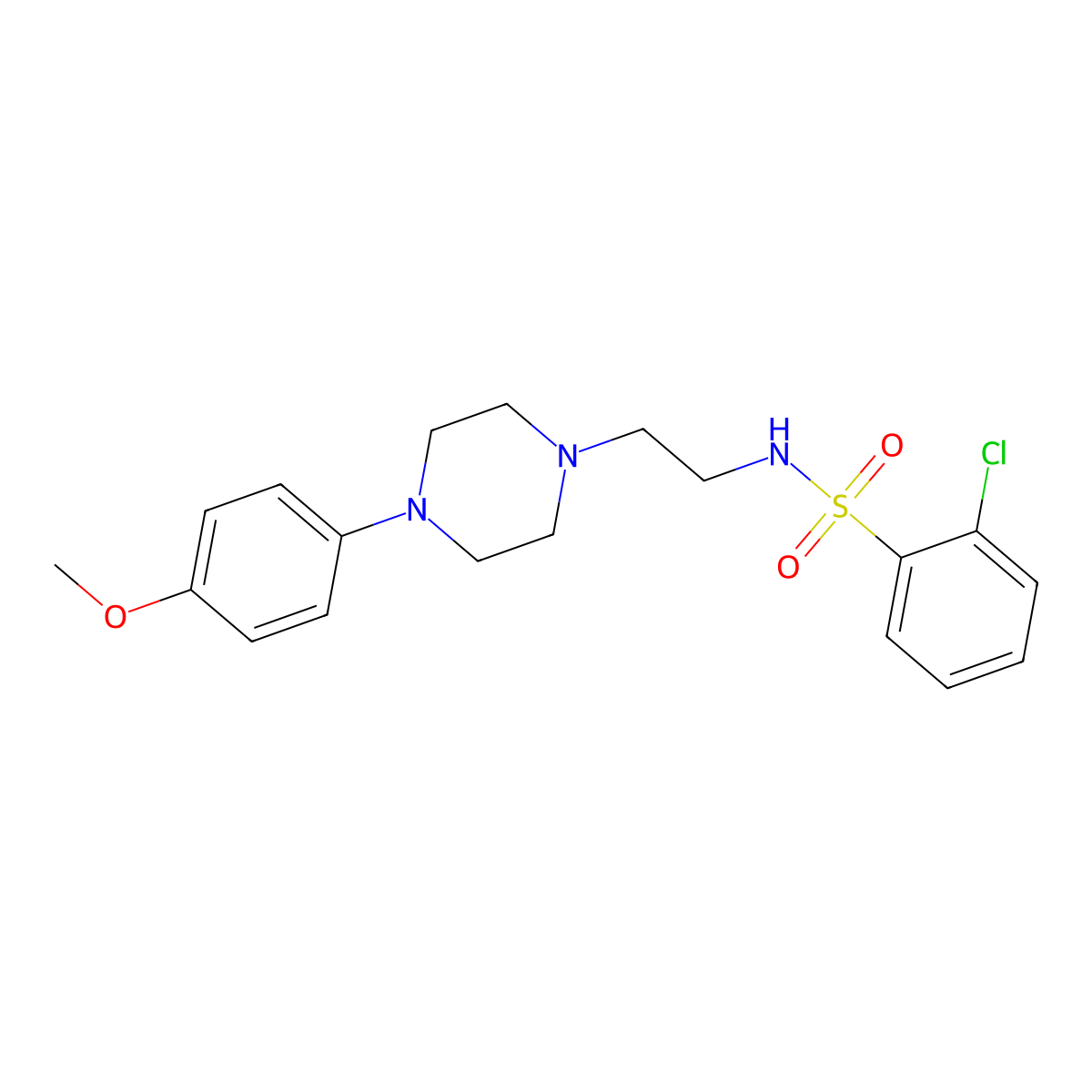 2-chloro-N-(2-(4-(4-methoxyphenyl)piperazin-1-yl)ethyl)benzenesulfonamide molecular structure, CAS 1049389-29-8