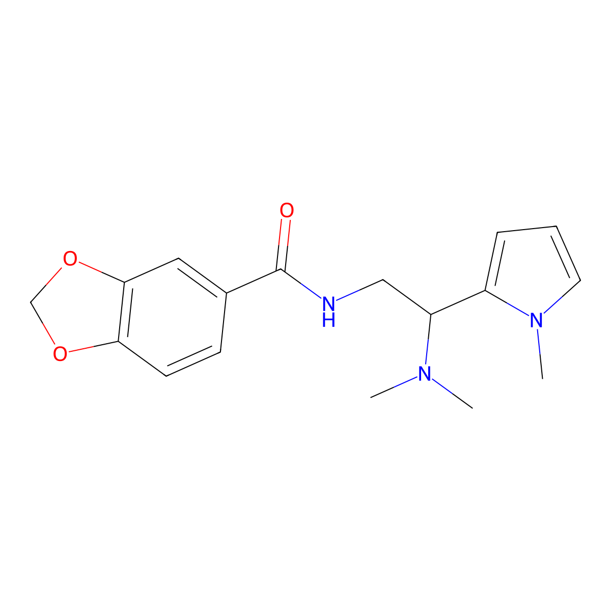 N-(2-(dimethylamino)-2-(1-methyl-1H-pyrrol-2-yl)ethyl)benzo[d][1,3]dioxole-5-carboxamide molecular structure, CAS 1049389-38-9