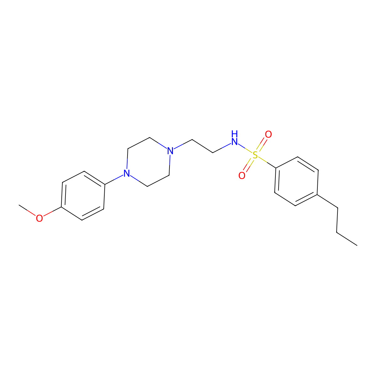 N-(2-(4-(4-methoxyphenyl)piperazin-1-yl)ethyl)-4-propylbenzenesulfonamide molecular structure, CAS 1049389-45-8