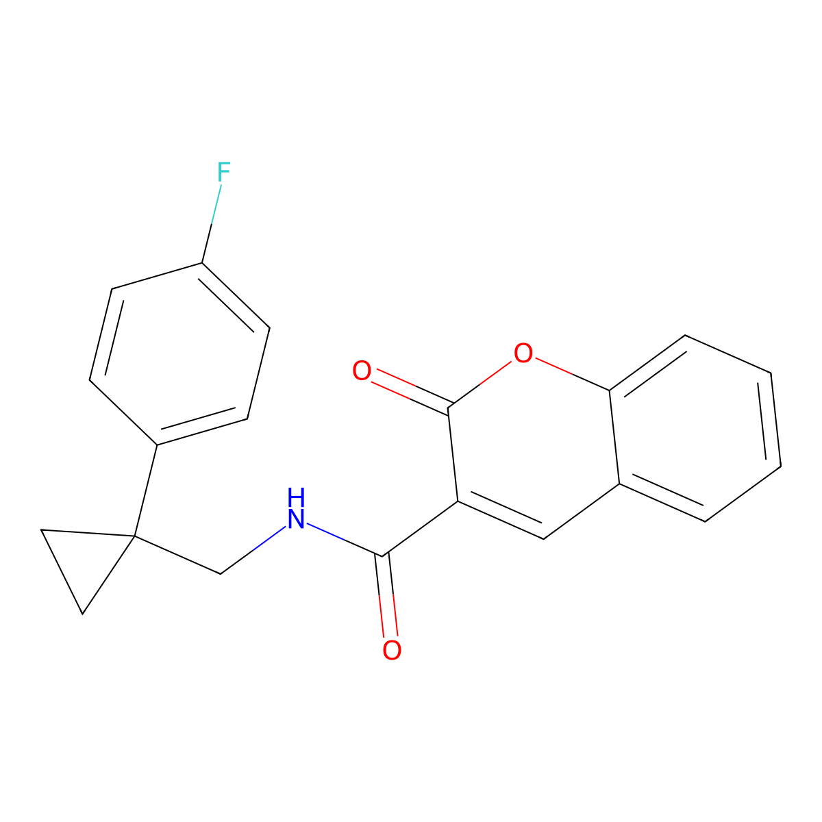 N-{[1-(4-fluorophenyl)cyclopropyl]methyl}-2-oxo-2H-chromene-3-carboxamide molecular structure, CAS 1049389-60-7