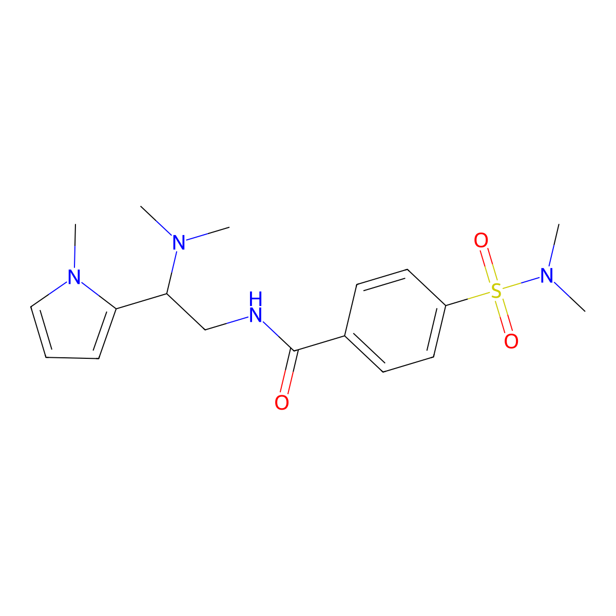 N-(2-(dimethylamino)-2-(1-methyl-1H-pyrrol-2-yl)ethyl)-4-(N,N-dimethylsulfamoyl)benzamide molecular structure, CAS 1049389-62-9