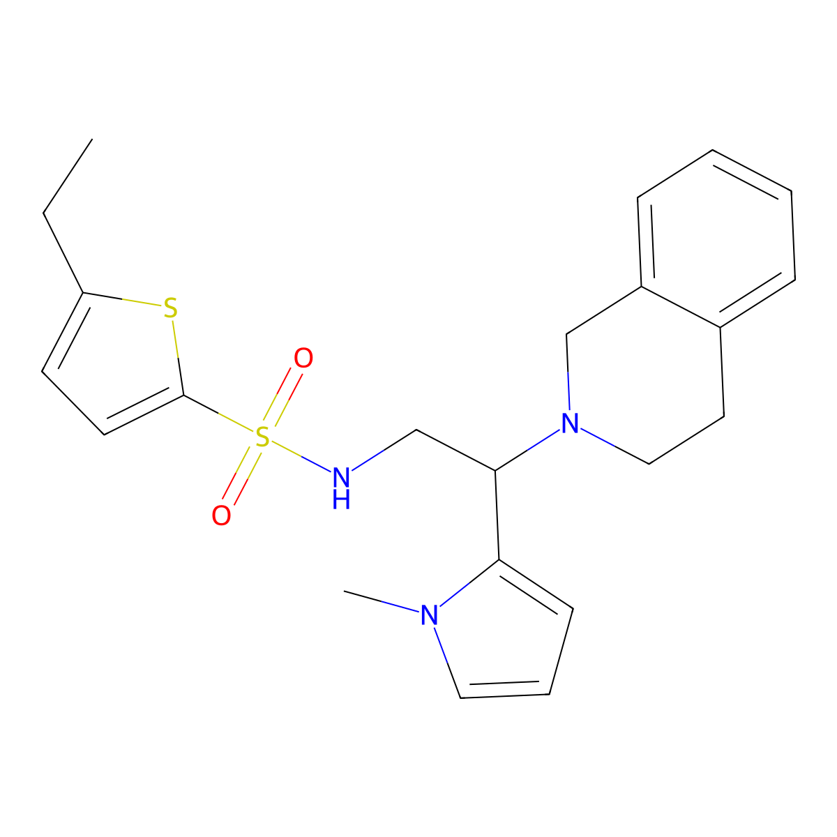 N-(2-(3,4-dihydroisoquinolin-2(1H)-yl)-2-(1-methyl-1H-pyrrol-2-yl)ethyl)-5-ethylthiophene-2-sulfonamide molecular structure, CAS 1049389-79-8