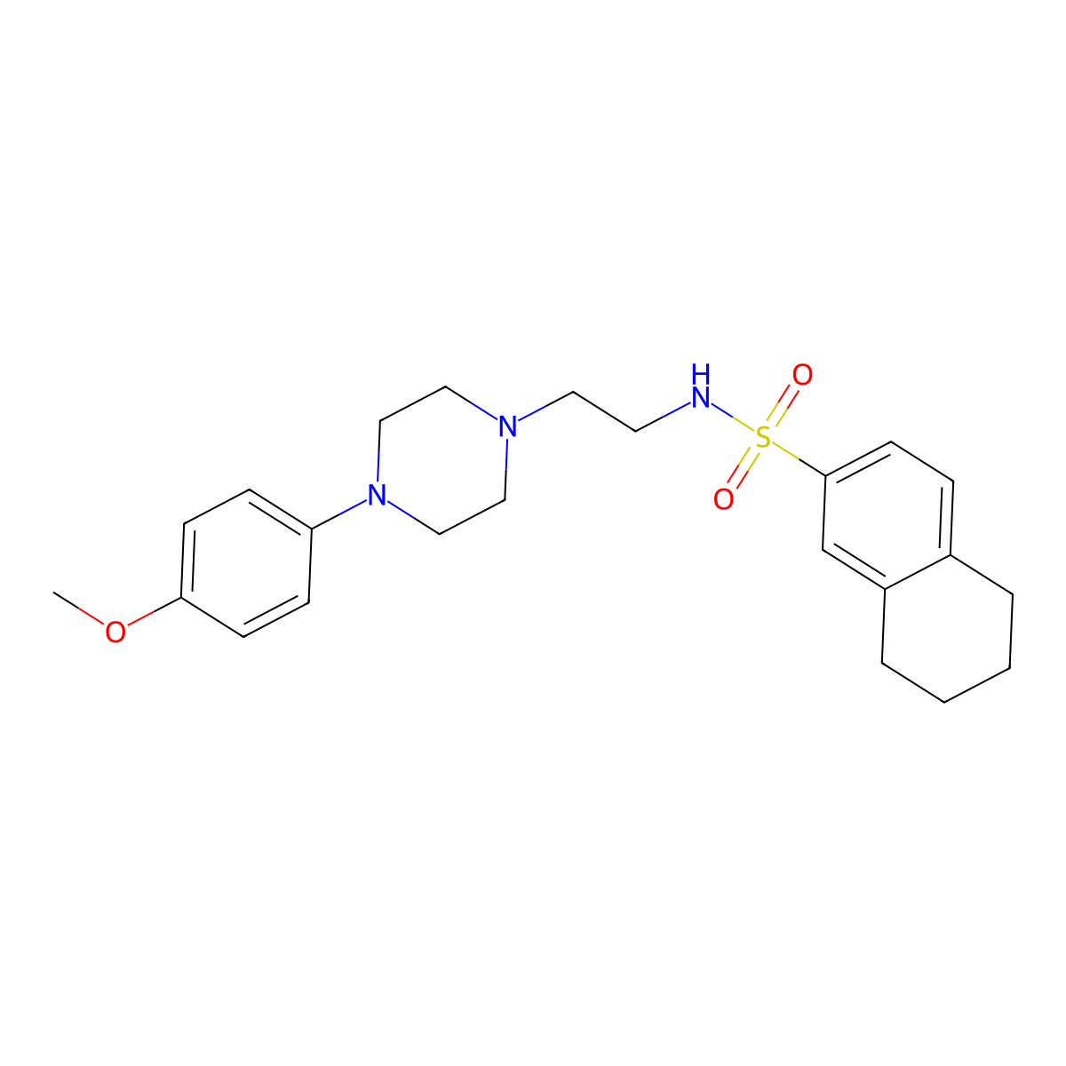 N-(2-(4-(4-methoxyphenyl)piperazin-1-yl)ethyl)-5,6,7,8-tetrahydronaphthalene-2-sulfonamide molecular structure, CAS 1049389-97-0