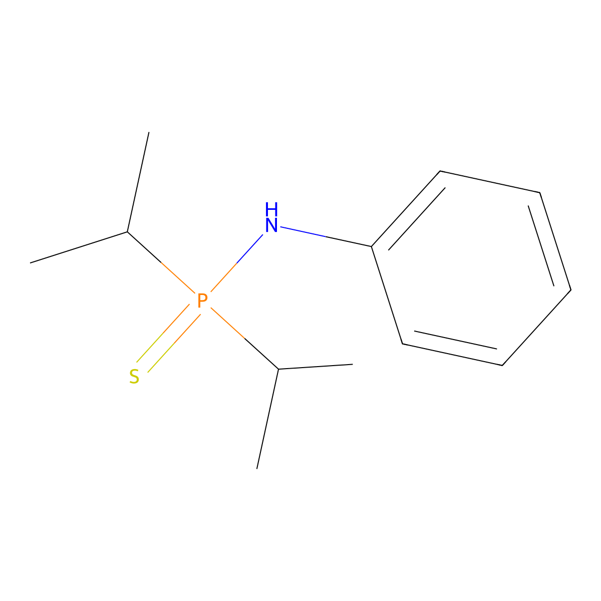 N-di(propan-2-yl)phosphinothioylaniline molecular structure, CAS 104939-95-9