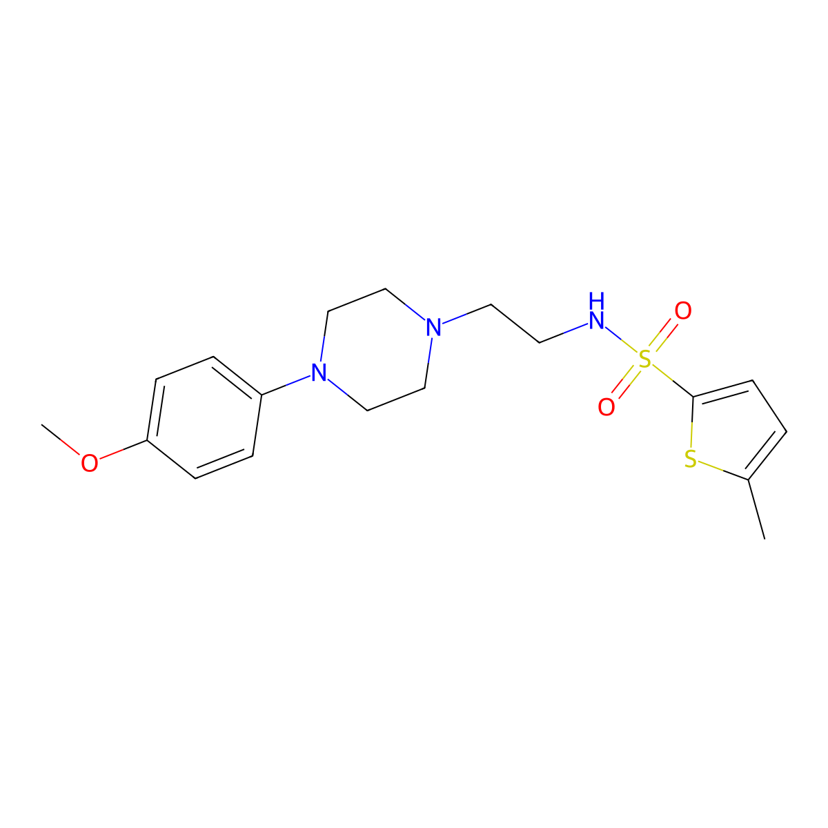 N-(2-(4-(4-methoxyphenyl)piperazin-1-yl)ethyl)-5-methylthiophene-2-sulfonamide molecular structure, CAS 1049390-12-6