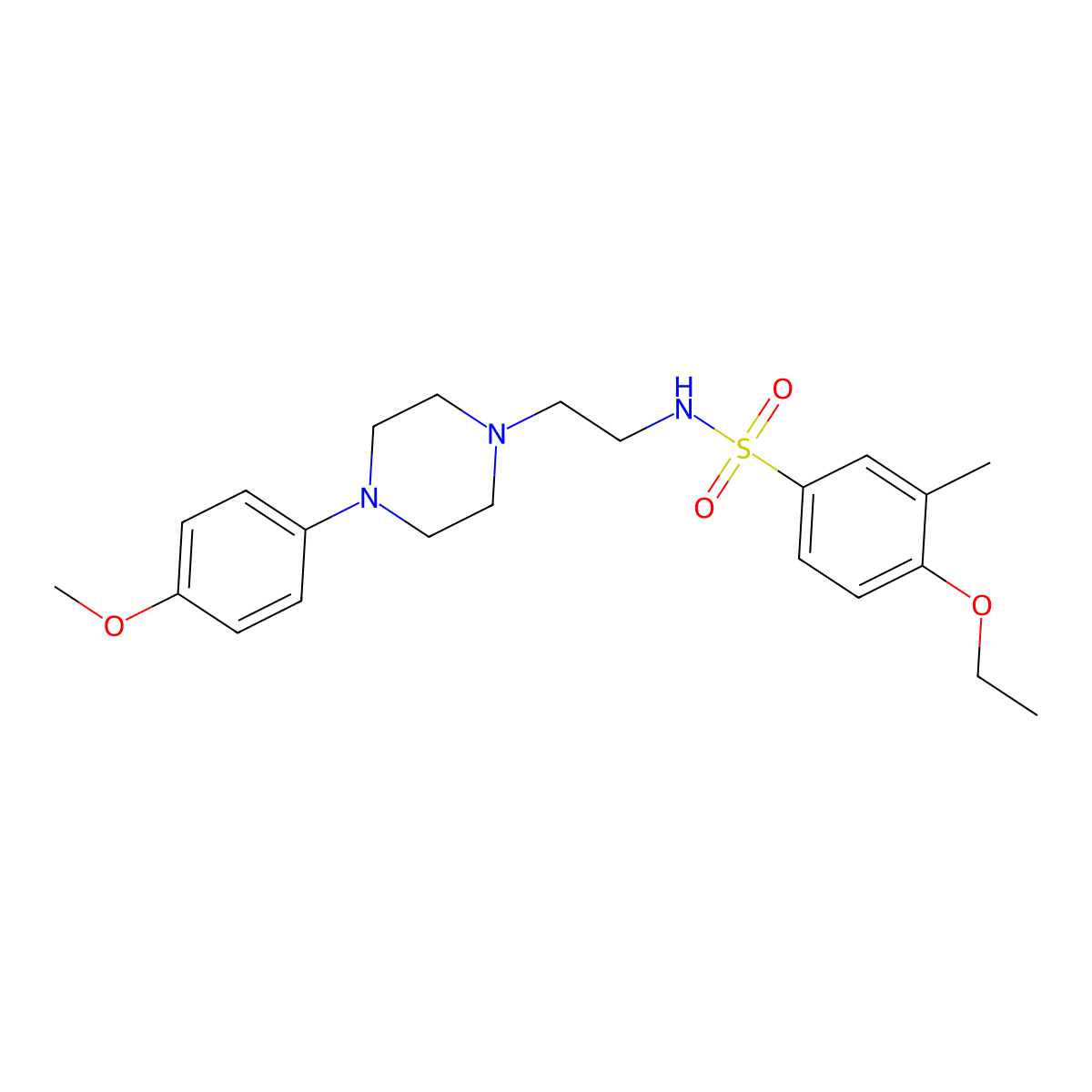 4-ethoxy-N-(2-(4-(4-methoxyphenyl)piperazin-1-yl)ethyl)-3-methylbenzenesulfonamide molecular structure, CAS 1049390-36-4