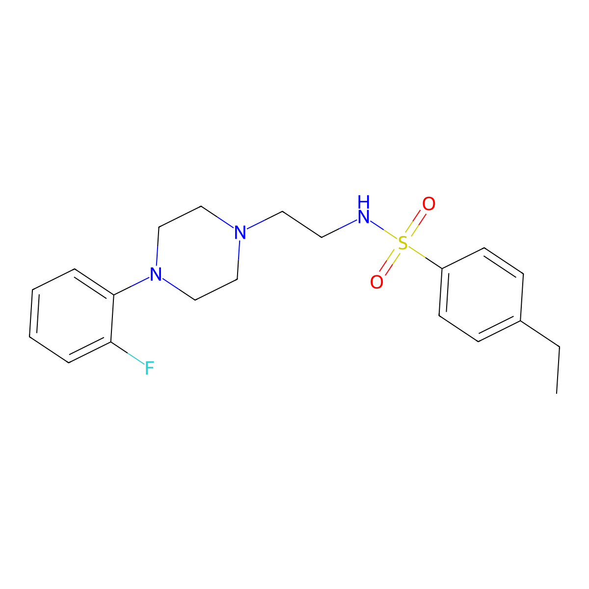 4-ethyl-N-(2-(4-(2-fluorophenyl)piperazin-1-yl)ethyl)benzenesulfonamide molecular structure, CAS 1049391-07-2