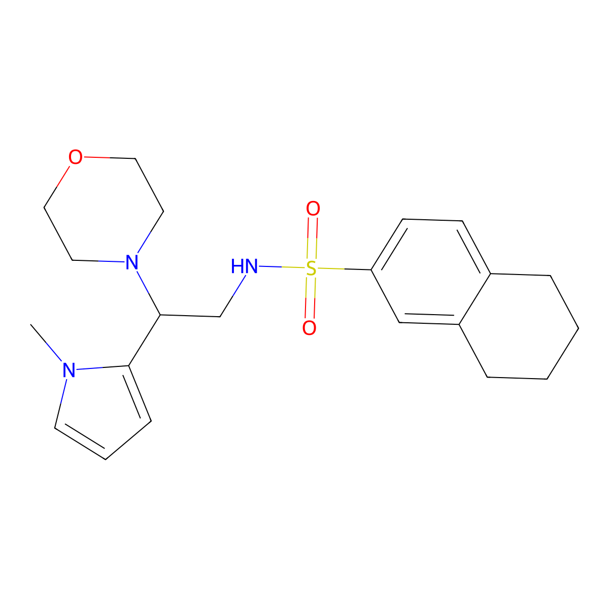 N-(2-(1-methyl-1H-pyrrol-2-yl)-2-morpholinoethyl)-5,6,7,8-tetrahydronaphthalene-2-sulfonamide molecular structure, CAS 1049391-89-0