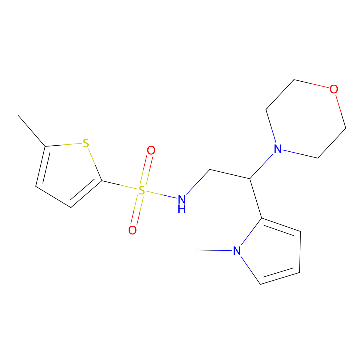 5-methyl-N-(2-(1-methyl-1H-pyrrol-2-yl)-2-morpholinoethyl)thiophene-2-sulfonamide molecular structure, CAS 1049392-04-2