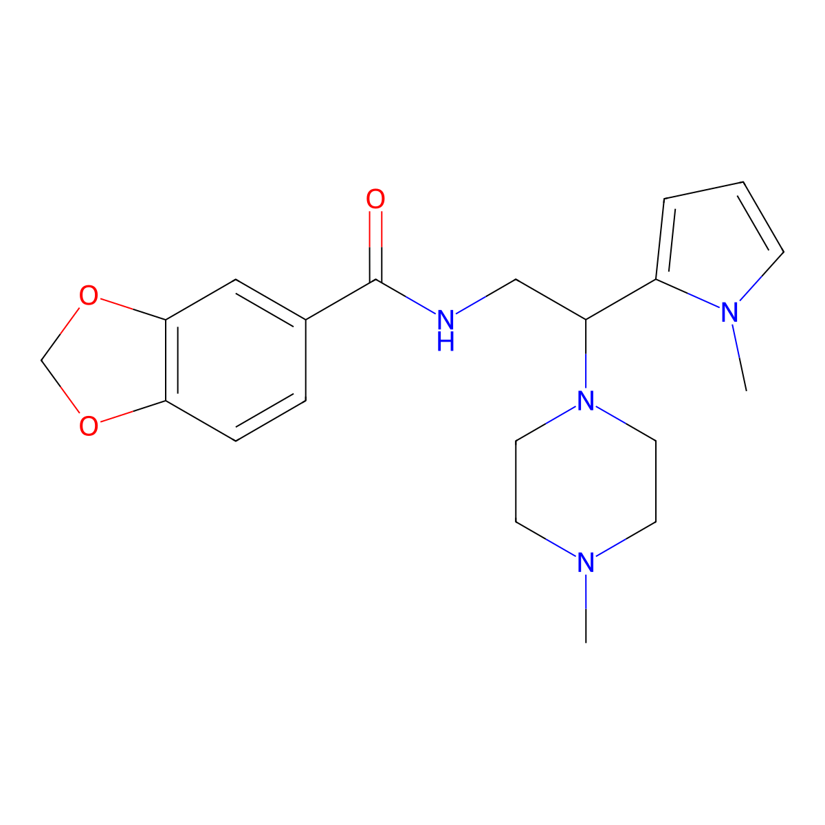 N-(2-(1-methyl-1H-pyrrol-2-yl)-2-(4-methylpiperazin-1-yl)ethyl)benzo[d][1,3]dioxole-5-carboxamide molecular structure, CAS 1049392-17-7