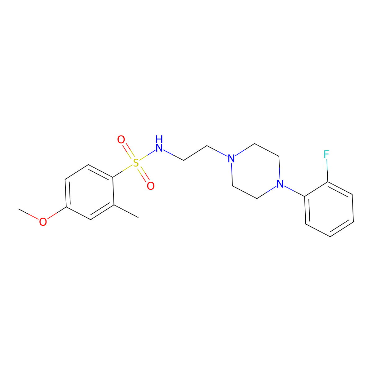 N-(2-(4-(2-fluorophenyl)piperazin-1-yl)ethyl)-4-methoxy-2-methylbenzenesulfonamide molecular structure, CAS 1049392-54-2