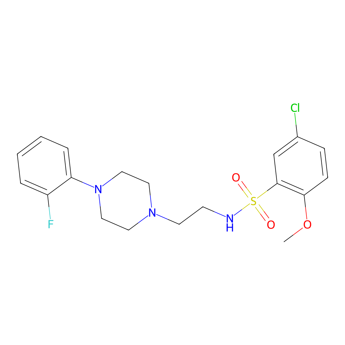 5-chloro-N-(2-(4-(2-fluorophenyl)piperazin-1-yl)ethyl)-2-methoxybenzenesulfonamide molecular structure, CAS 1049392-62-2