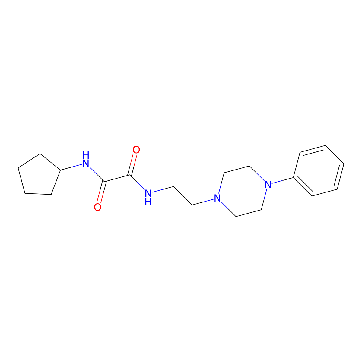 N1-cyclopentyl-N2-(2-(4-phenylpiperazin-1-yl)ethyl)oxalamide molecular structure, CAS 1049393-18-1
