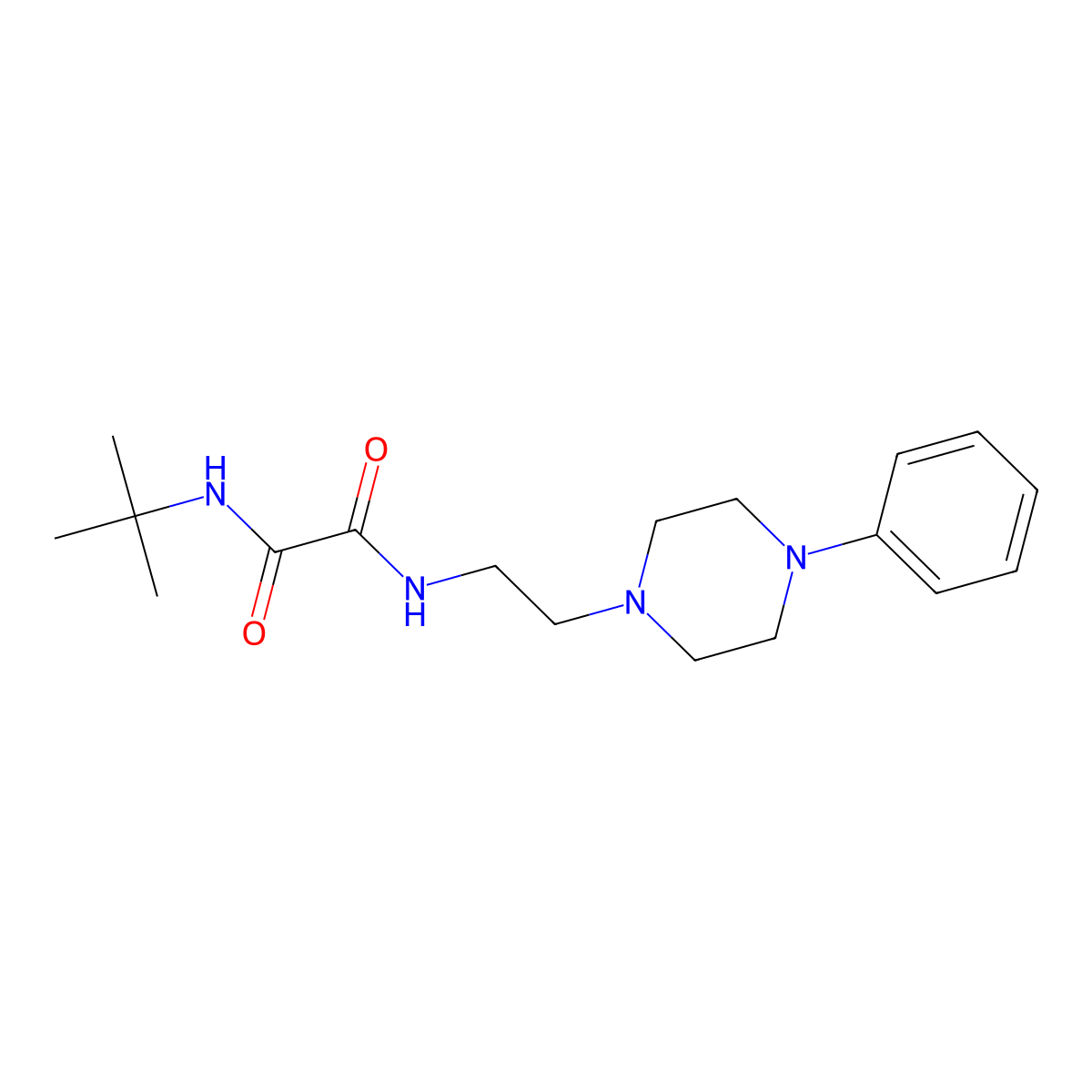 N1-(tert-butyl)-N2-(2-(4-phenylpiperazin-1-yl)ethyl)oxalamide molecular structure, CAS 1049394-64-0