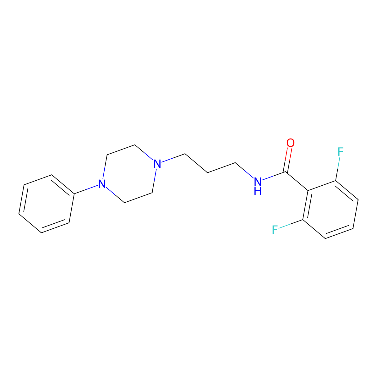 2,6-difluoro-N-[3-(4-phenylpiperazin-1-yl)propyl]benzamide molecular structure, CAS 1049395-38-1