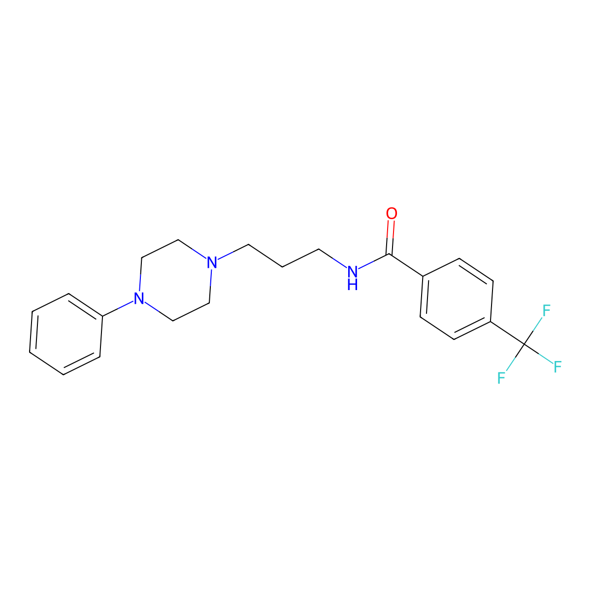 N-[3-(4-phenylpiperazin-1-yl)propyl]-4-(trifluoromethyl)benzamide molecular structure, CAS 1049395-73-4