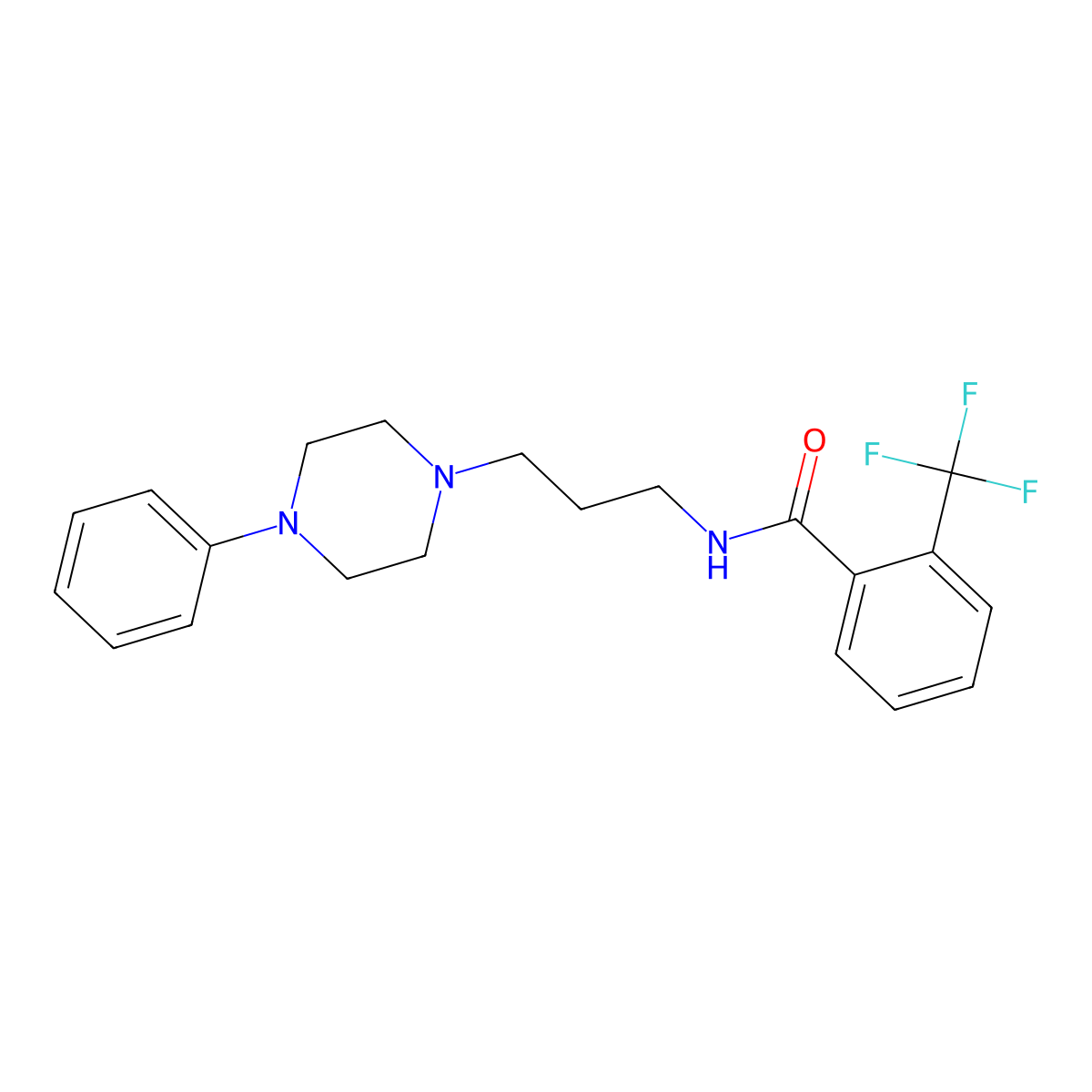 N-[3-(4-phenylpiperazin-1-yl)propyl]-2-(trifluoromethyl)benzamide molecular structure, CAS 1049395-87-0