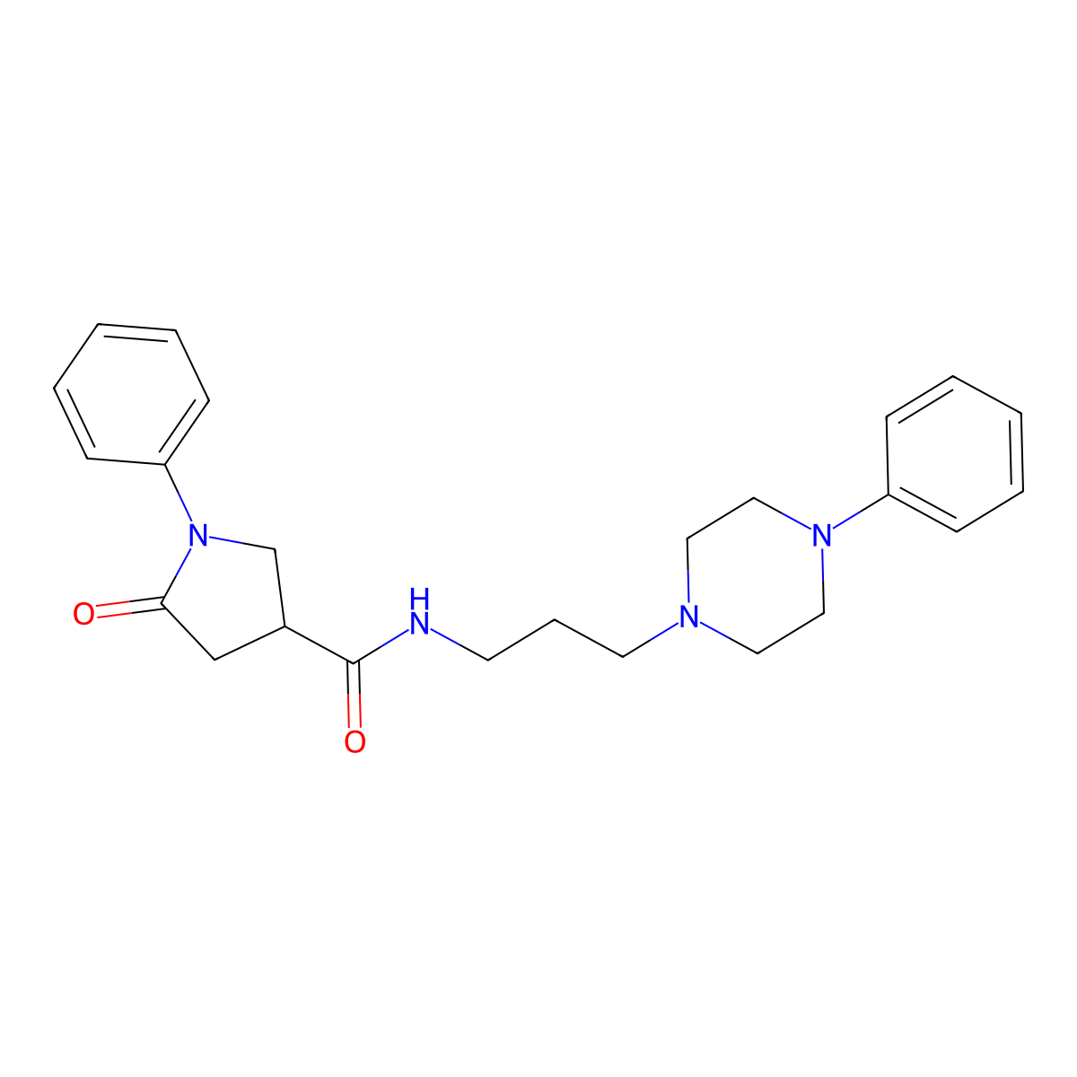 5-oxo-1-phenyl-N-[3-(4-phenylpiperazin-1-yl)propyl]pyrrolidine-3-carboxamide molecular structure, CAS 1049396-75-9