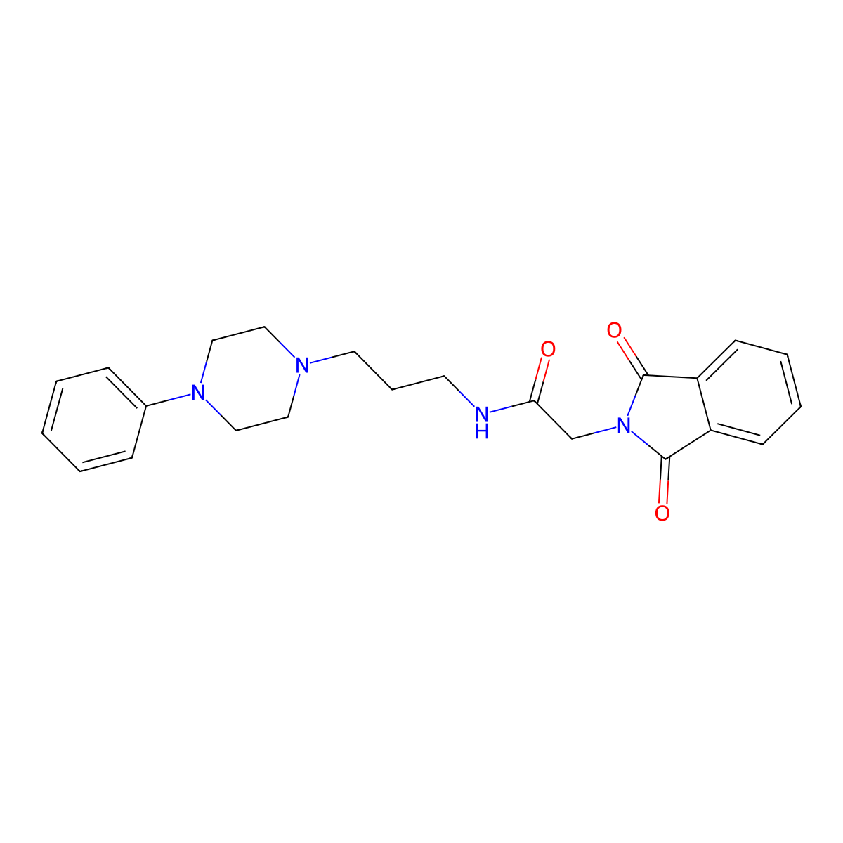2-(1,3-dioxoisoindolin-2-yl)-N-(3-(4-phenylpiperazin-1-yl)propyl)acetamide molecular structure, CAS 1049396-90-8