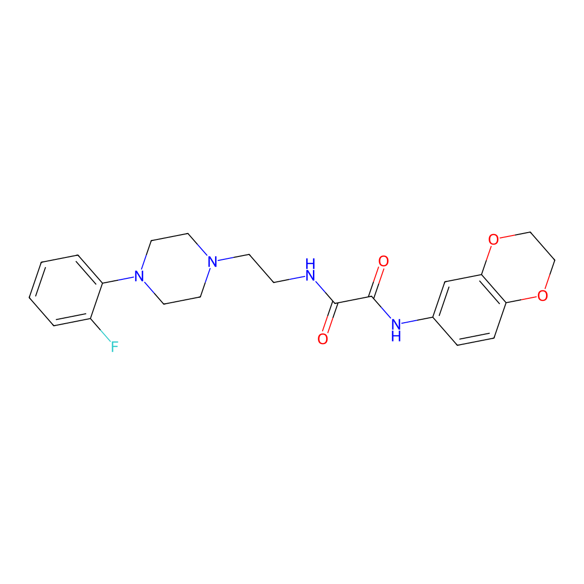 N1-(2,3-dihydrobenzo[b][1,4]dioxin-6-yl)-N2-(2-(4-(2-fluorophenyl)piperazin-1-yl)ethyl)oxalamide molecular structure, CAS 1049398-59-5