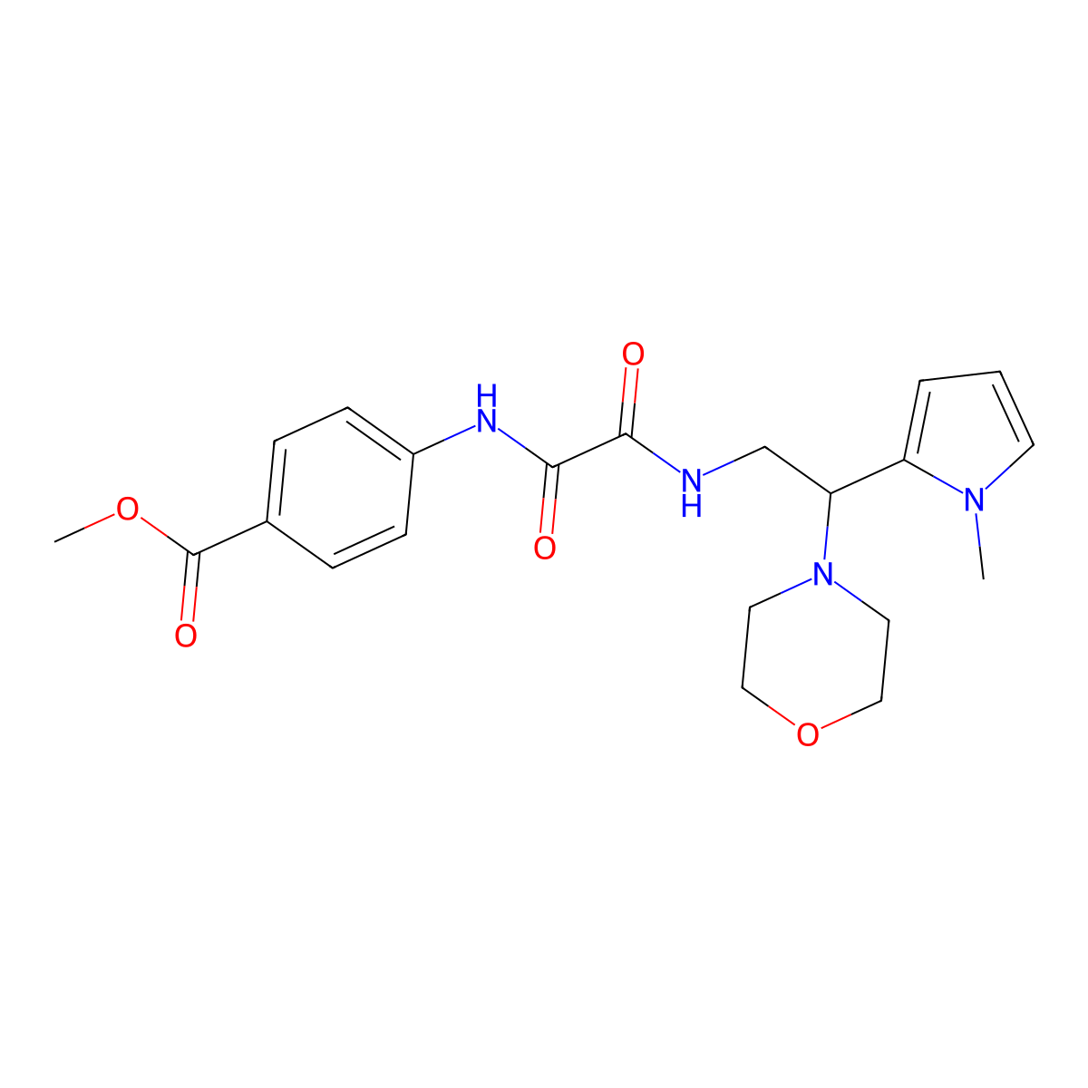 methyl 4-(2-((2-(1-methyl-1H-pyrrol-2-yl)-2-morpholinoethyl)amino)-2-oxoacetamido)benzoate molecular structure, CAS 1049398-65-3