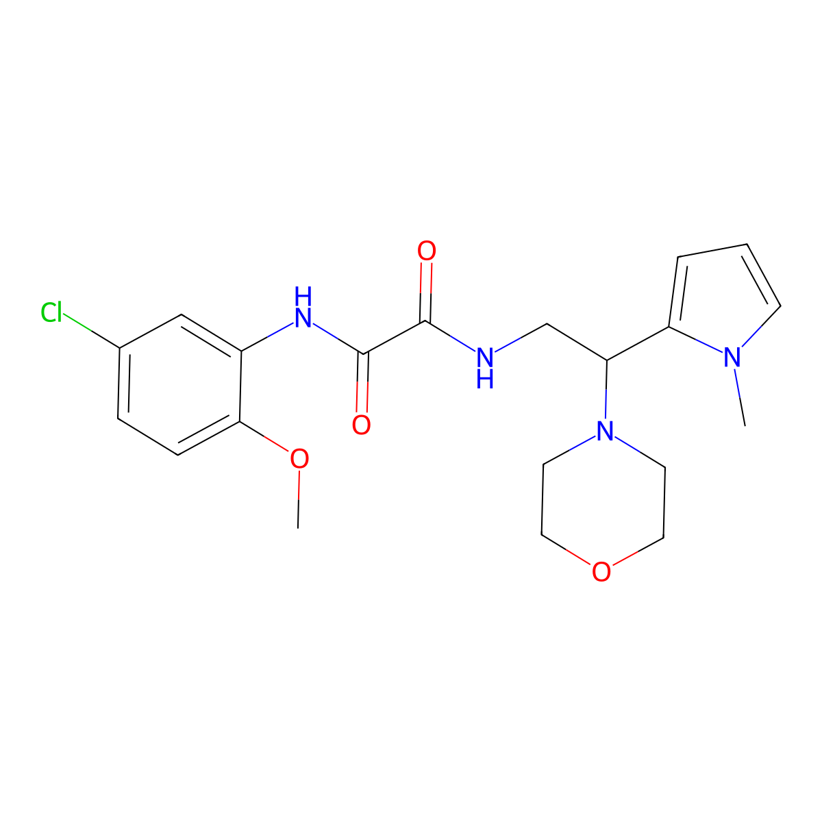 N1-(5-chloro-2-methoxyphenyl)-N2-(2-(1-methyl-1H-pyrrol-2-yl)-2-morpholinoethyl)oxalamide molecular structure, CAS 1049399-00-9