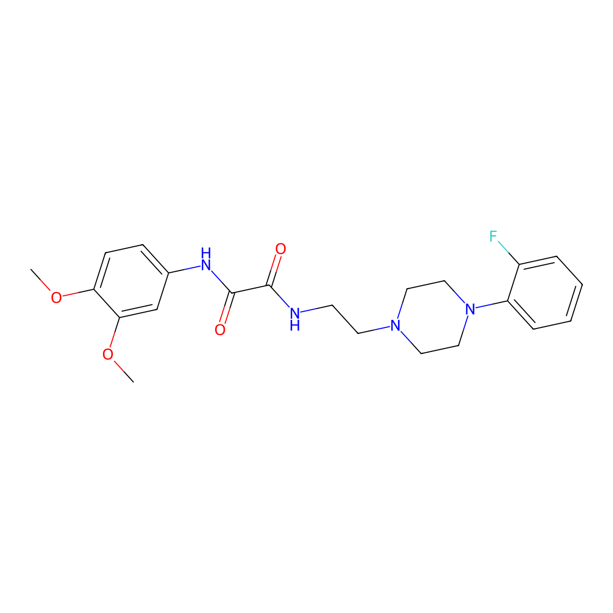 N1-(3,4-dimethoxyphenyl)-N2-(2-(4-(2-fluorophenyl)piperazin-1-yl)ethyl)oxalamide molecular structure, CAS 1049399-02-1