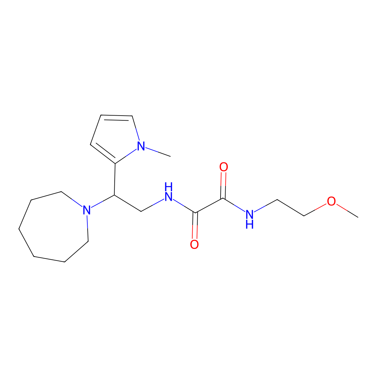 N1-(2-(azepan-1-yl)-2-(1-methyl-1H-pyrrol-2-yl)ethyl)-N2-(2-methoxyethyl)oxalamide molecular structure, CAS 1049399-56-5