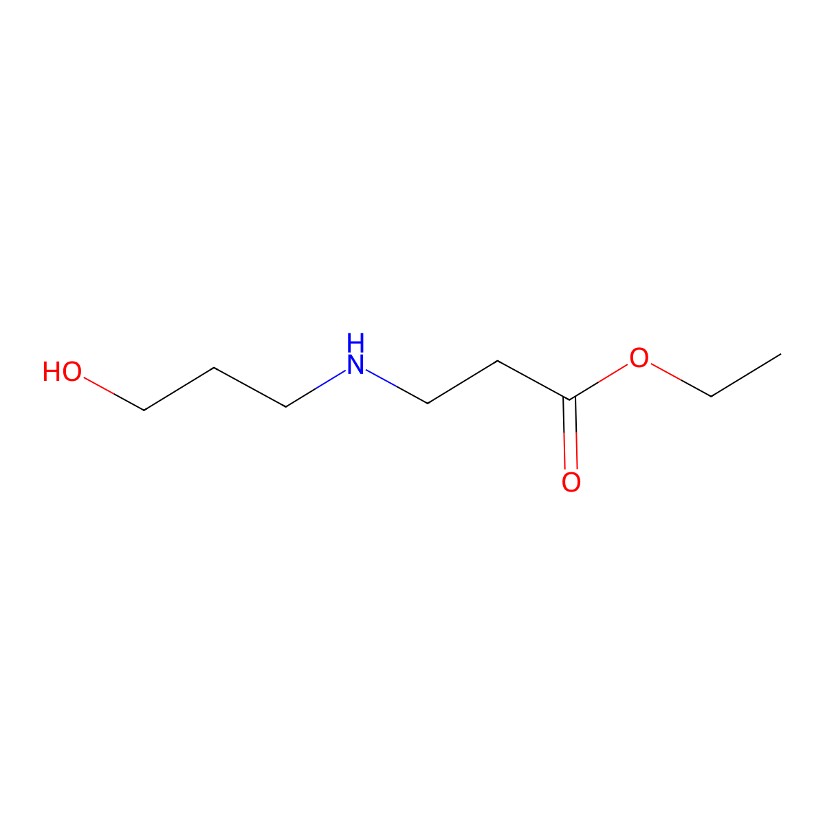 Ethyl 3-[(3-hydroxypropyl)amino]propanoate molecular structure, CAS 10494-80-1