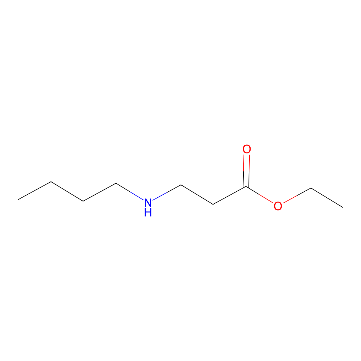 Ethyl 3-(butylamino)propanoate molecular structure, CAS 10494-81-2