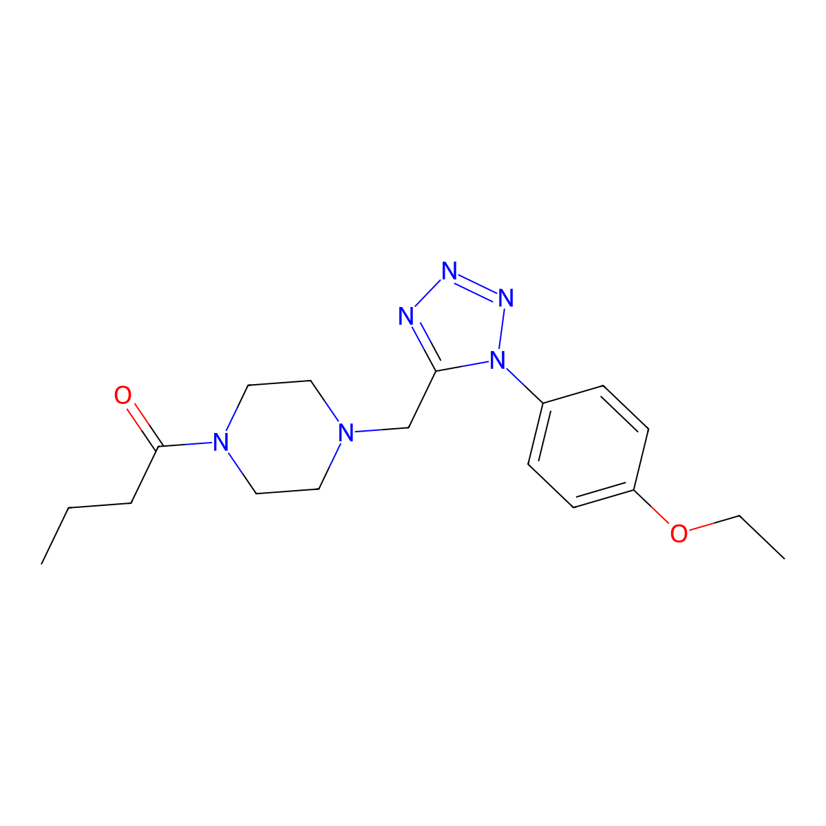 1-(4-((1-(4-ethoxyphenyl)-1H-tetrazol-5-yl)methyl)piperazin-1-yl)butan-1-one molecular structure, CAS 1049401-44-6