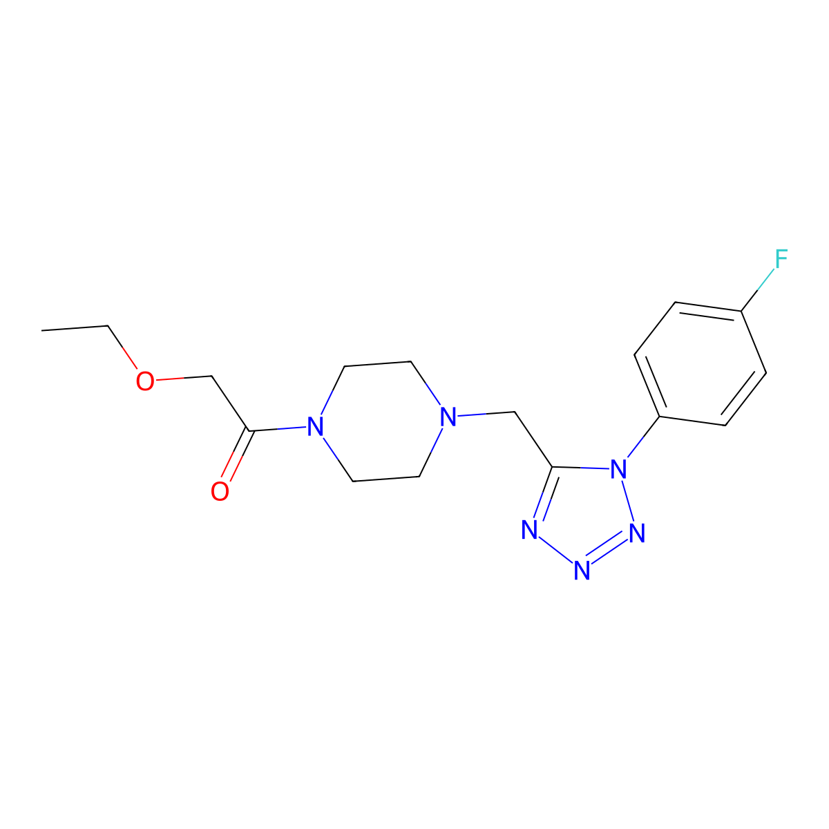 2-ethoxy-1-(4-((1-(4-fluorophenyl)-1H-tetrazol-5-yl)methyl)piperazin-1-yl)ethanone molecular structure, CAS 1049401-67-3
