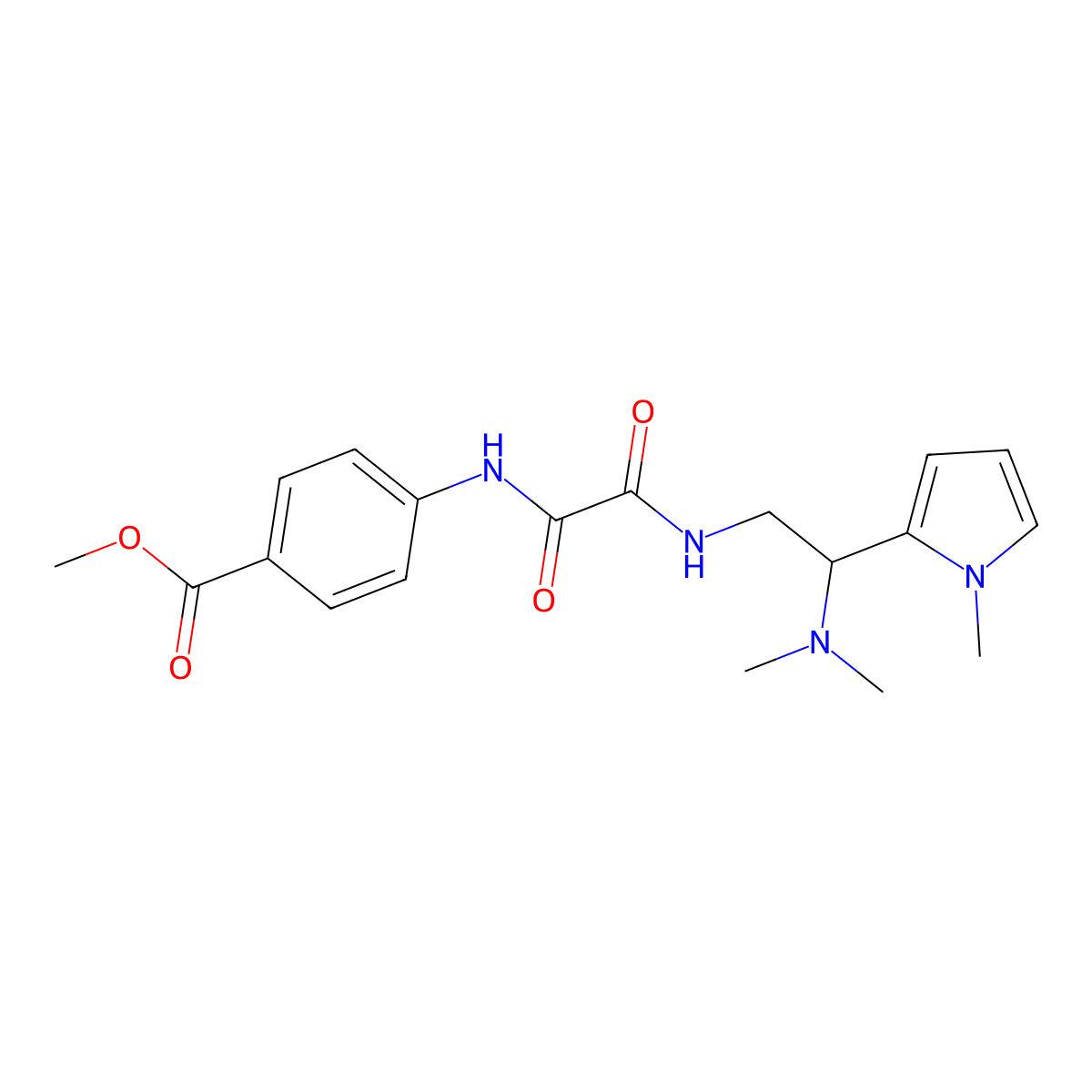 methyl 4-(2-((2-(dimethylamino)-2-(1-methyl-1H-pyrrol-2-yl)ethyl)amino)-2-oxoacetamido)benzoate molecular structure, CAS 1049401-97-9