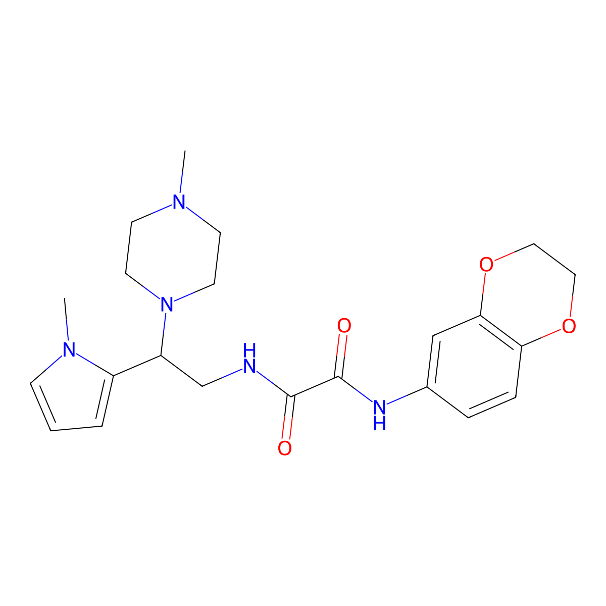 N'-(2,3-dihydro-1,4-benzodioxin-6-yl)-N-[2-(1-methyl-1H-pyrrol-2-yl)-2-(4-methylpiperazin-1-yl)ethyl]ethanediamide molecular structure, CAS 1049403-52-2