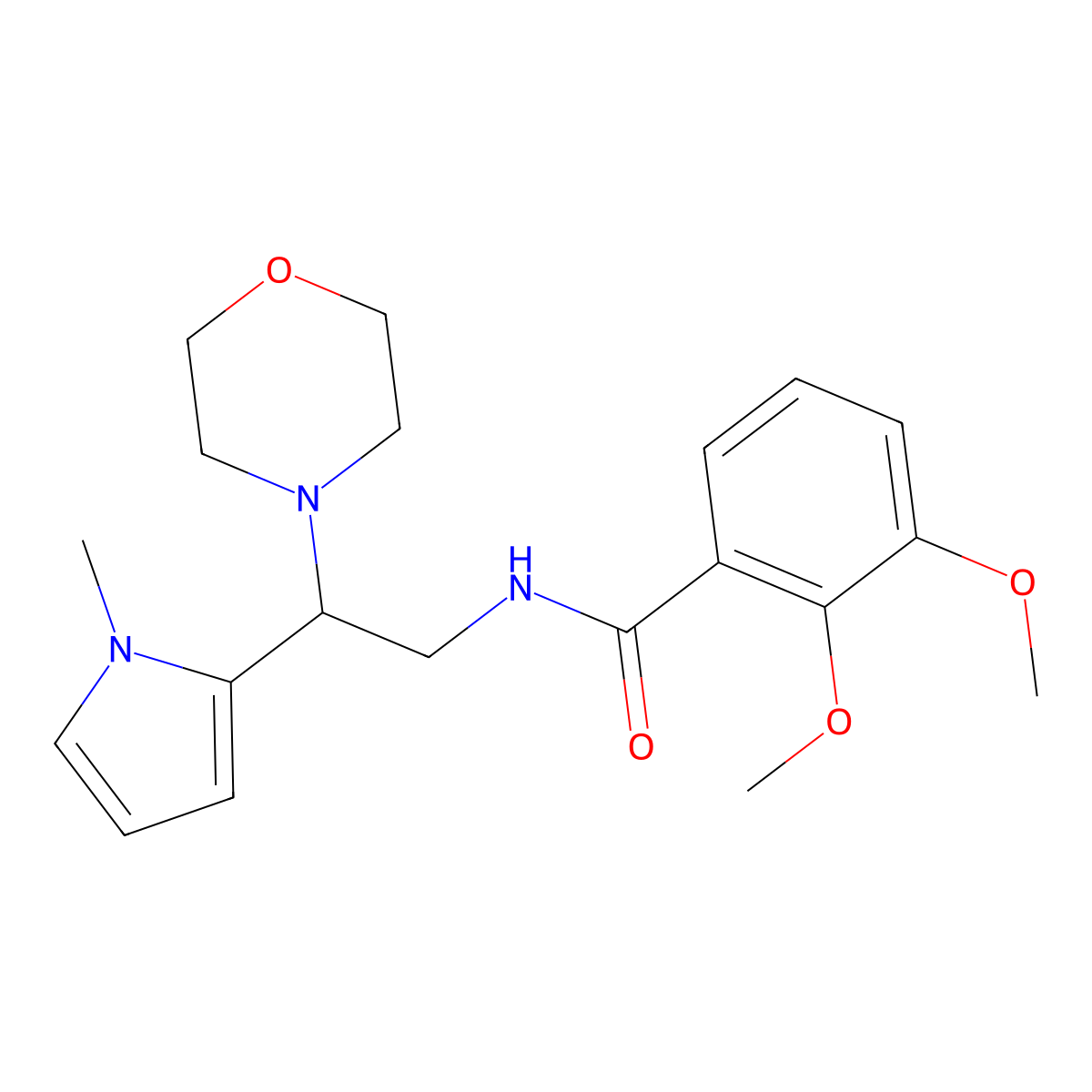 2,3-dimethoxy-N-(2-(1-methyl-1H-pyrrol-2-yl)-2-morpholinoethyl)benzamide molecular structure, CAS 1049407-00-2