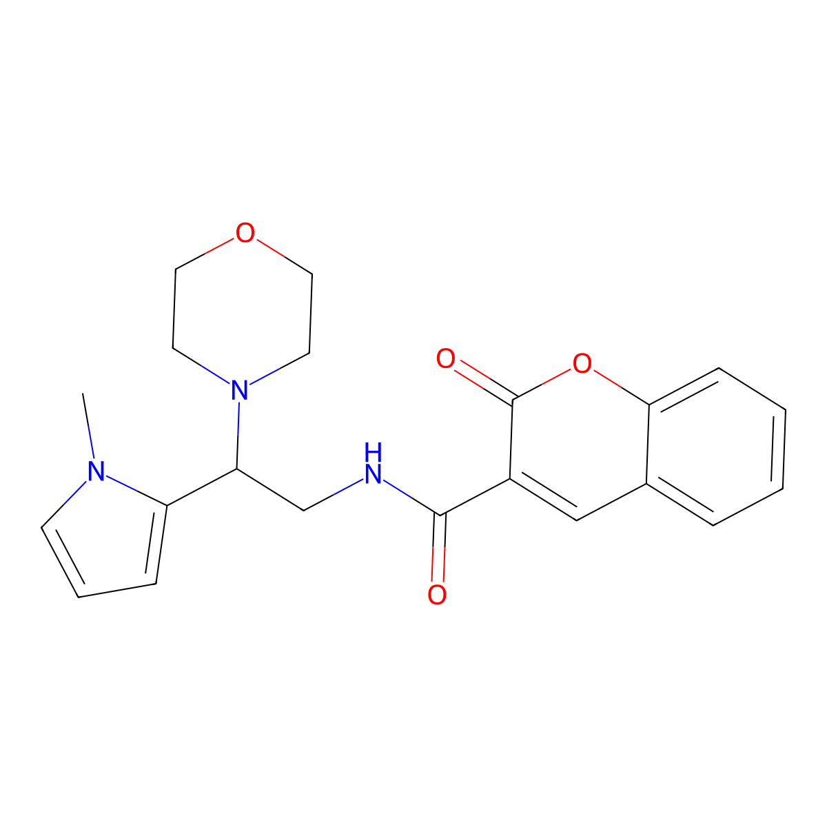 N-(2-(1-methyl-1H-pyrrol-2-yl)-2-morpholinoethyl)-2-oxo-2H-chromene-3-carboxamide molecular structure, CAS 1049407-79-5