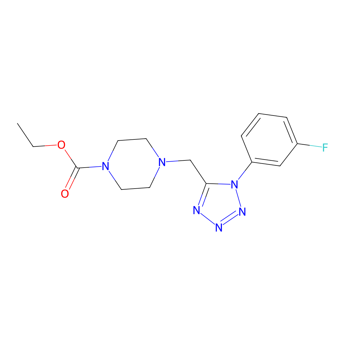 ethyl 4-((1-(3-fluorophenyl)-1H-tetrazol-5-yl)methyl)piperazine-1-carboxylate molecular structure, CAS 1049407-95-5