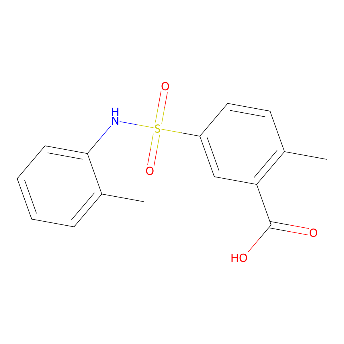 2-methyl-5-[(2-methylphenyl)sulfamoyl]benzoic Acid molecular structure, CAS 104941-55-1
