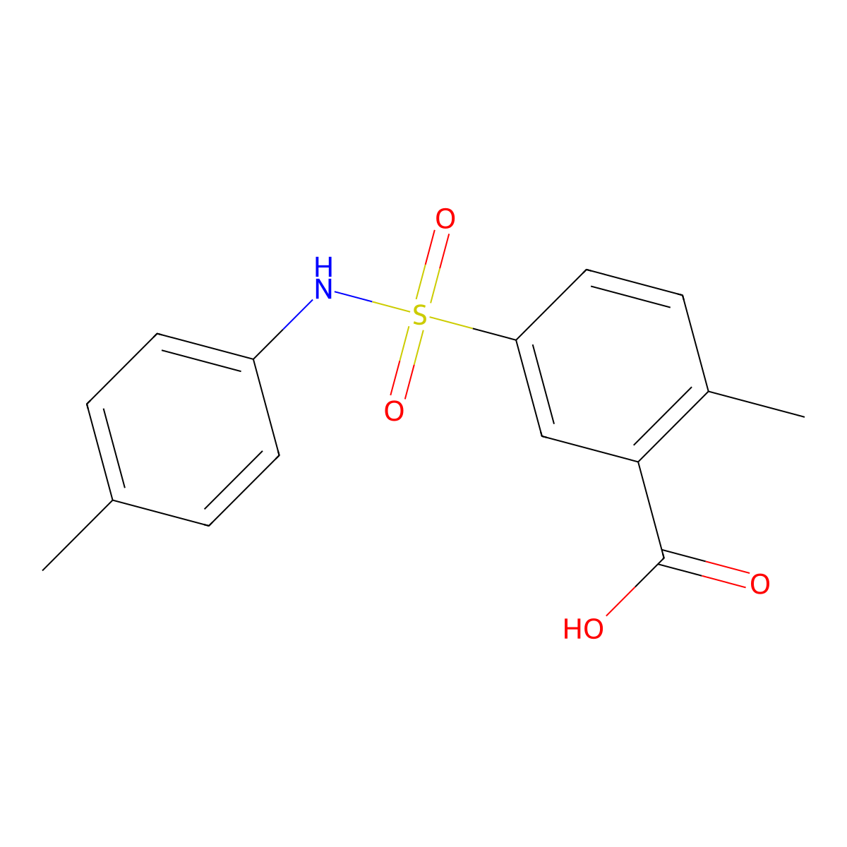 2-Methyl-5-[(4-methylphenyl)sulfamoyl]benzoic acid molecular structure, CAS 104941-56-2