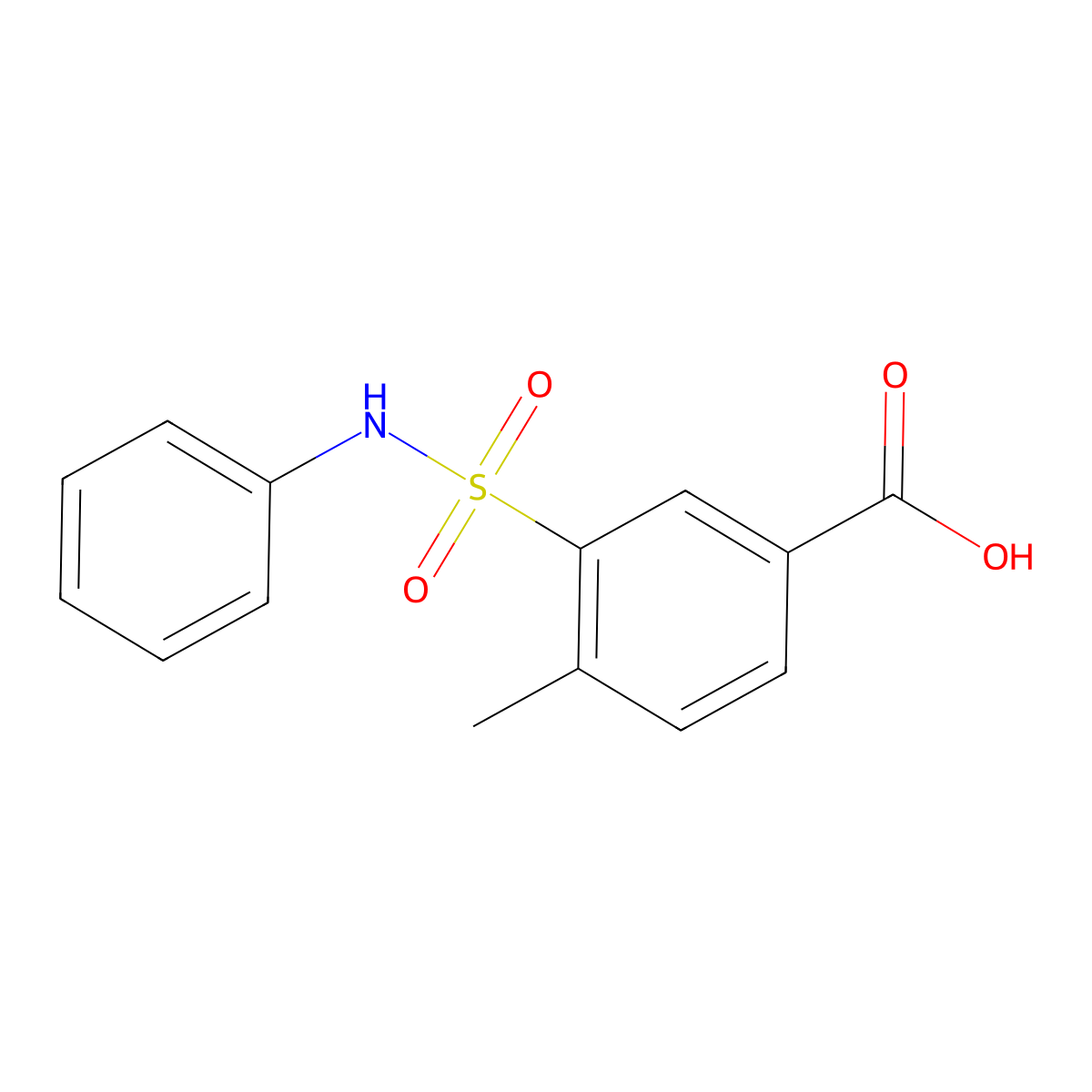 4-methyl-3-(phenylsulfamoyl)benzoic Acid molecular structure, CAS 104941-61-9