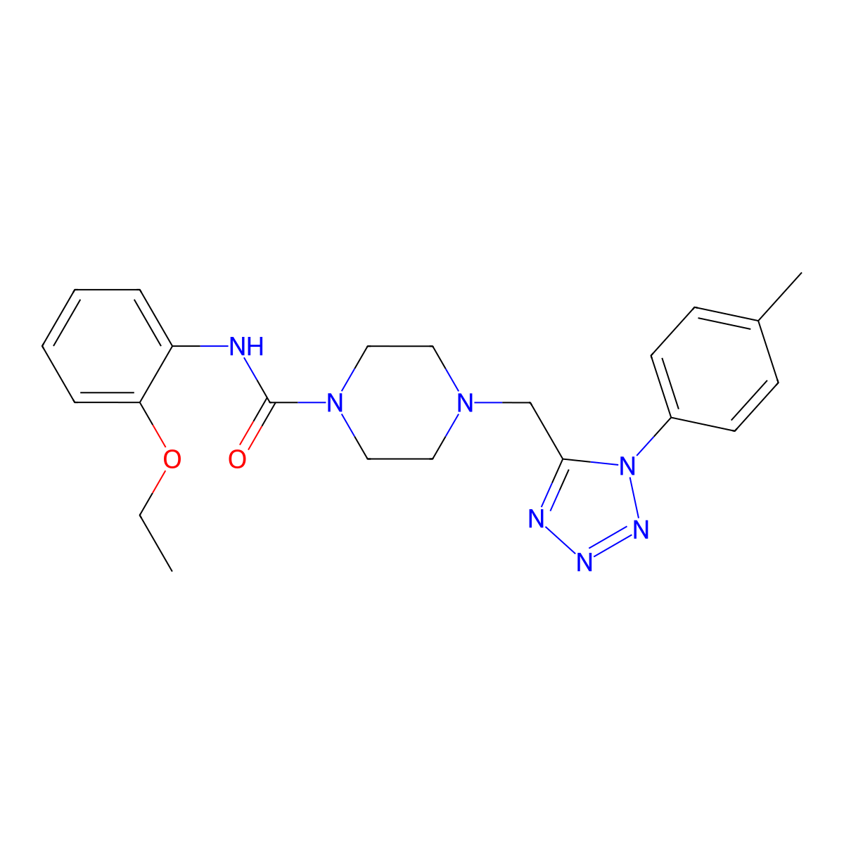 N-(2-ethoxyphenyl)-4-((1-(p-tolyl)-1H-tetrazol-5-yl)methyl)piperazine-1-carboxamide molecular structure, CAS 1049410-23-2